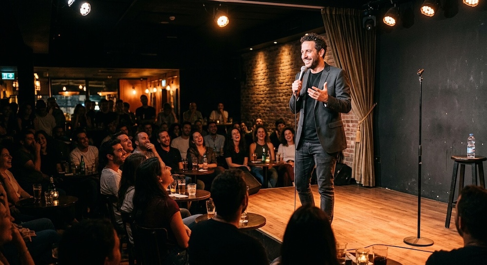 עומדים מול היכל מלא: הומור מקומי על הבמה